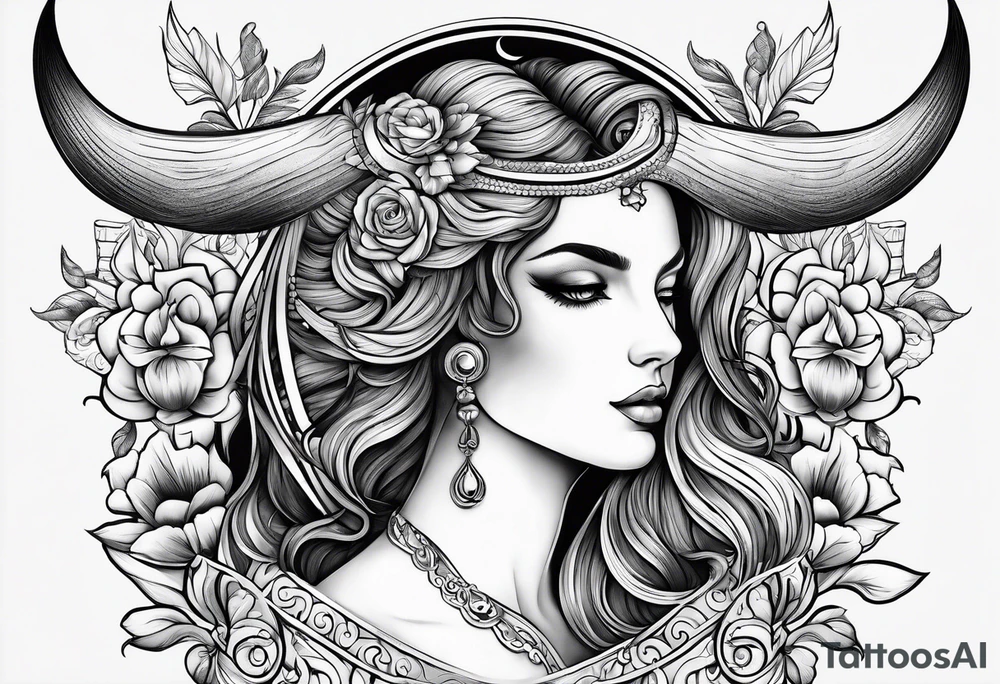 Love connection between Taurus and Virgo. Italian heritage tattoo idea Love connection between Taurus and Virgo. Italian heritage tattoo idea