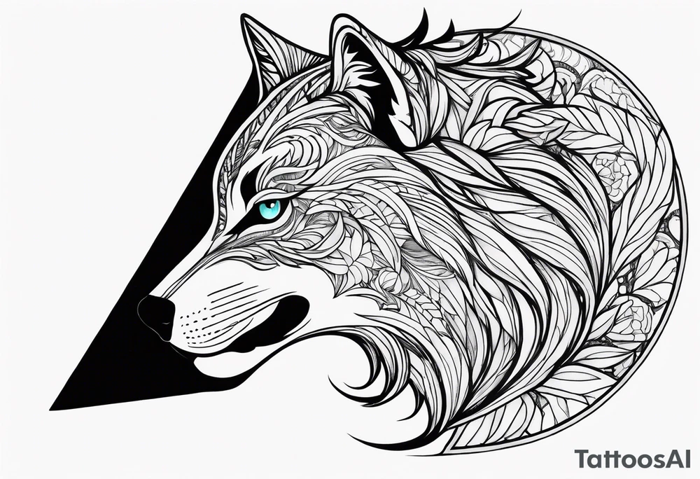 Fierce wold side view tattoo idea