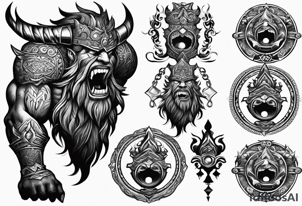 full body strong mythical giant cyclops tattoo idea