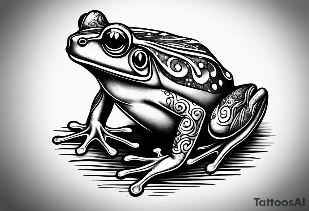 a psychedelic frog tattoo idea