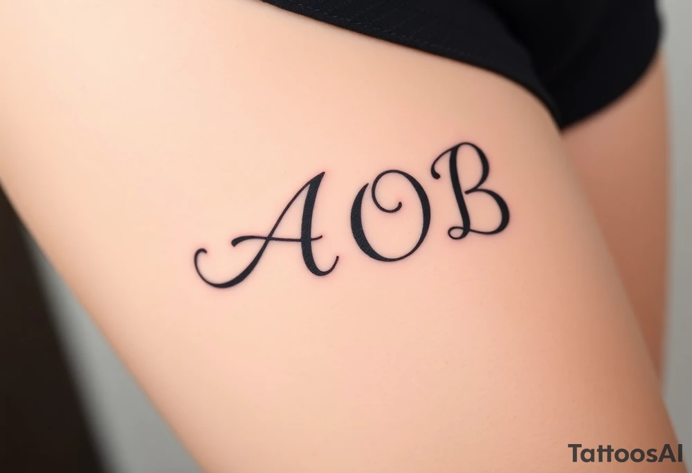AOB lettering tattoo idea