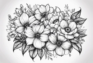 February and June Flowers tattoo idea