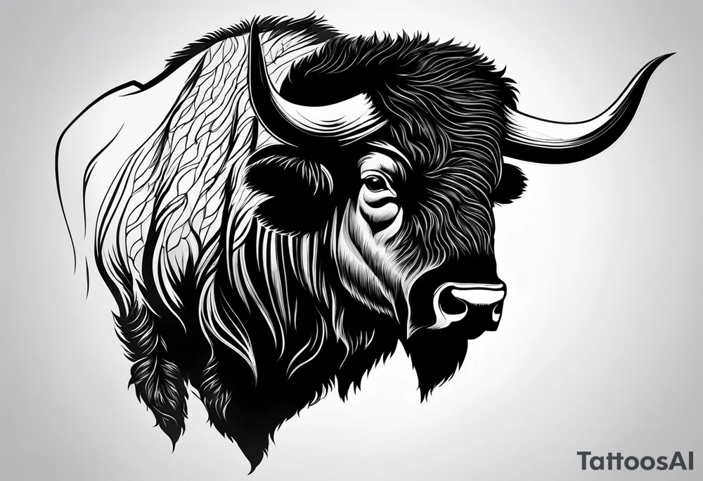 Bison head tattoo idea