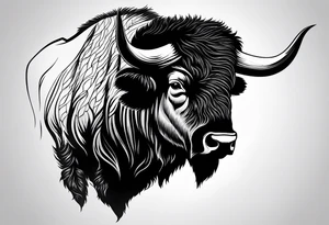 Bison head tattoo idea