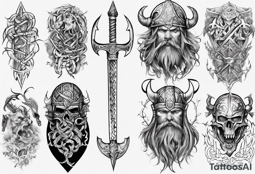 viking whole sleeve tattoo tattoo idea