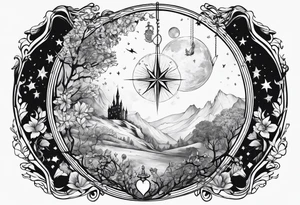 literary tattoo with the little prince, divergent, the hunger games and harry potter tattoo idea