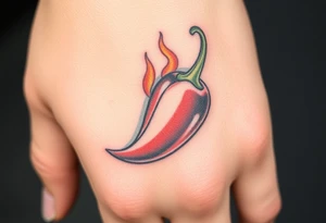 Chili pepper and fire tattoo idea