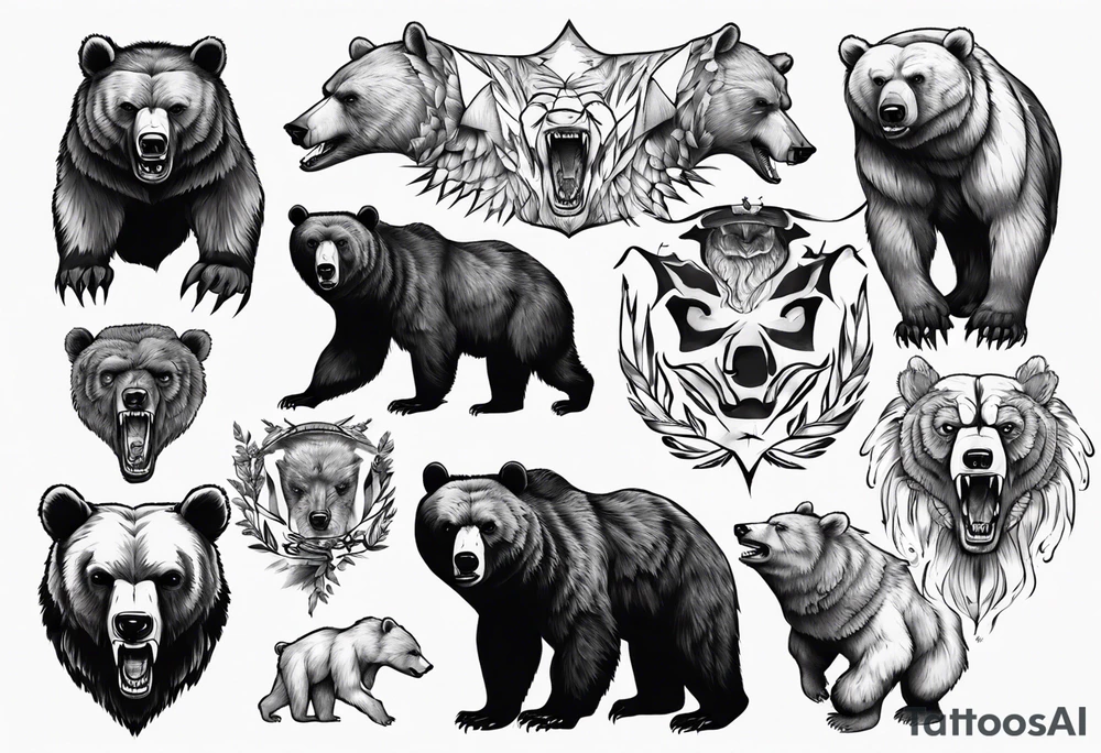 Fierce bear tattoo idea