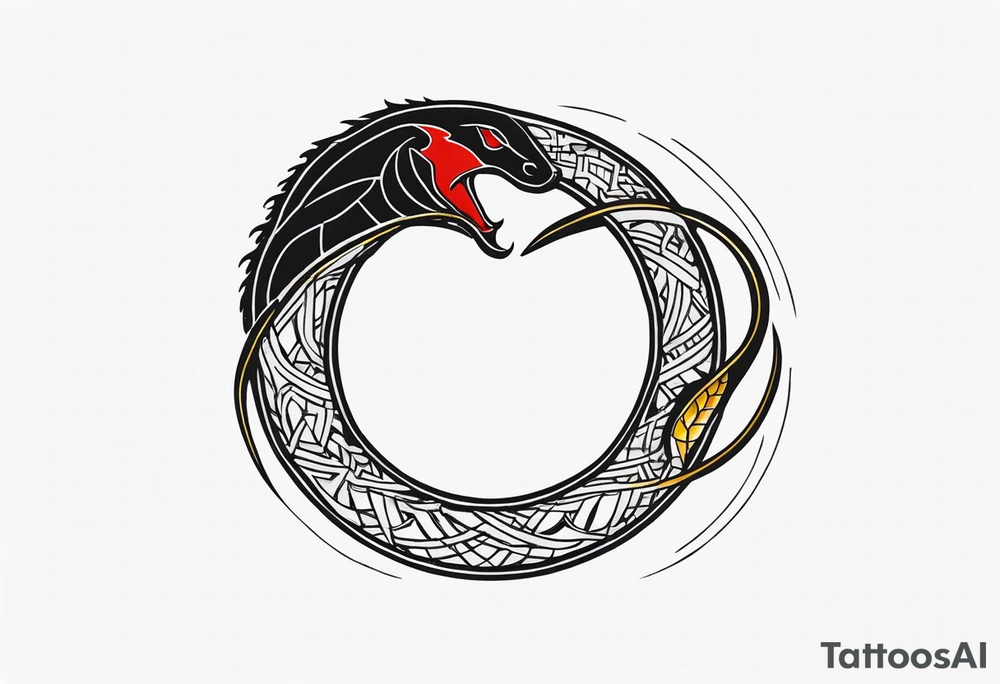 ouroboros cut in half tattoo idea