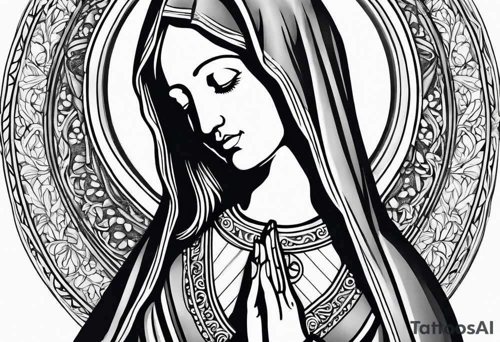 virgin mary praying tattoo idea