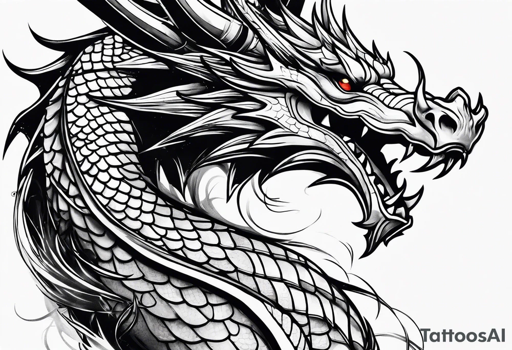 dragon in the sky tattoo idea