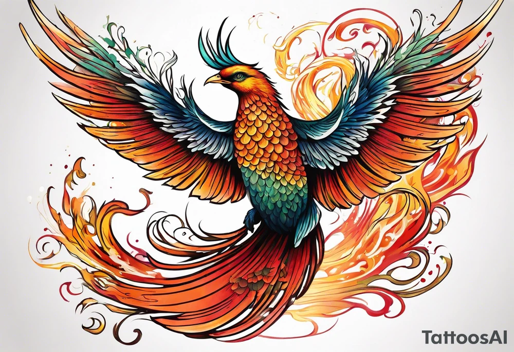 Flying Phoenix tattoo idea