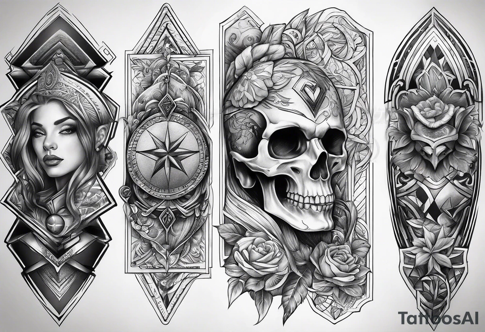 Half sleeve docr and cards tattoo idea