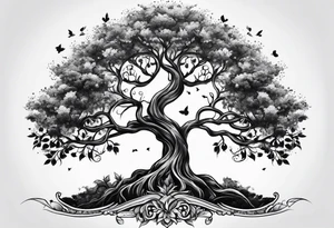 Family tree with roots tattoo idea
