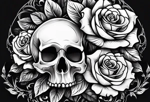 Rose and skull tattoo design tattoo idea