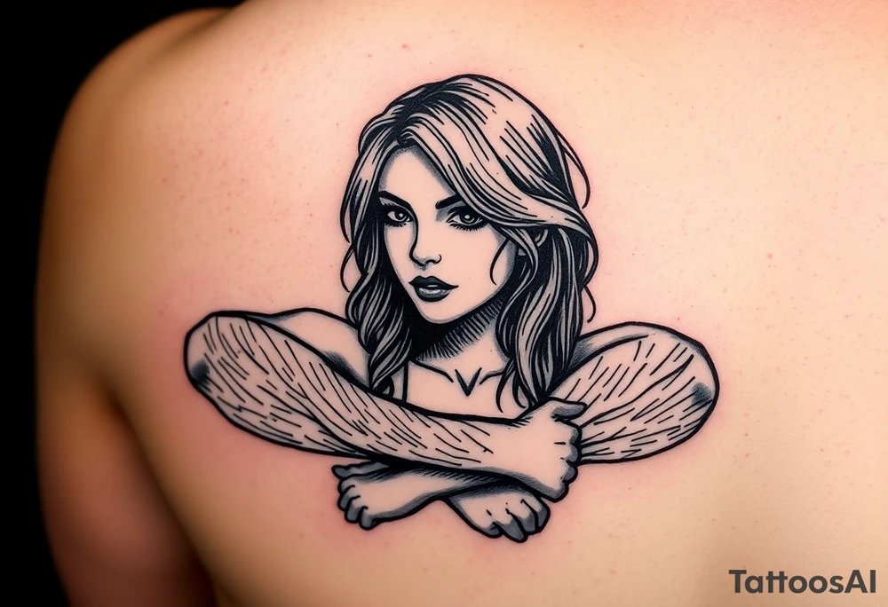 Picture of a girl with hairy arms named Harriet tattoo idea