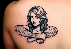 Picture of a girl with hairy arms named Harriet tattoo idea