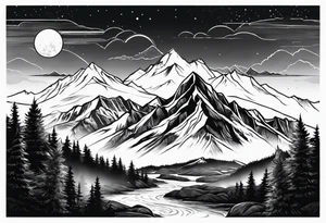 mountains explore adventure tattoo idea