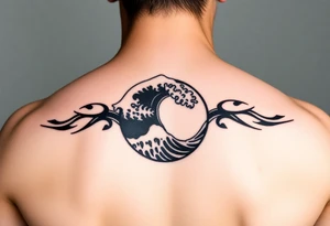 tribal round wave tattoo idea