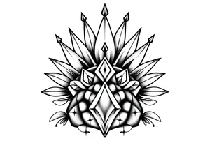Majestic, crown pineapple vagina anus diamonds tattoo idea