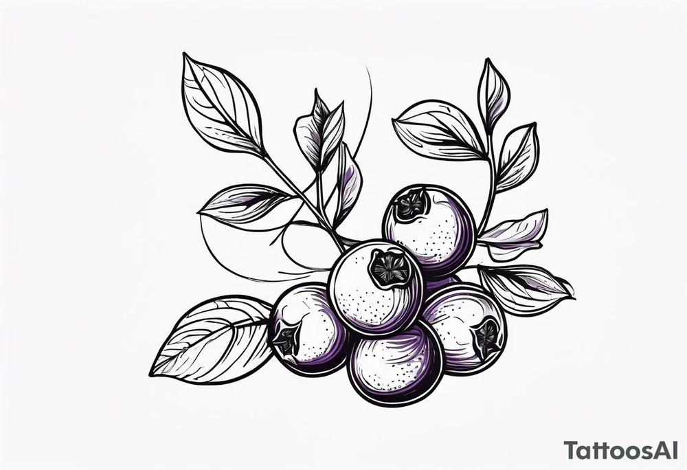 lilac plant and gooseberries next to each other tattoo idea