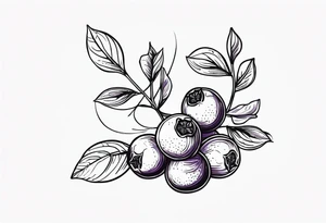 lilac plant and gooseberries next to each other tattoo idea