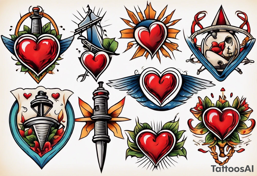 traditional heart tattoo tattoo idea