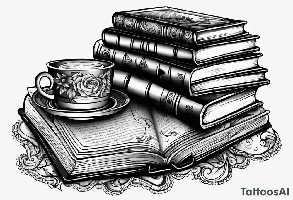 Stacked books tattoo idea