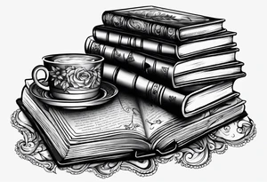Stacked books tattoo idea