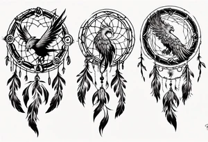Firey Phoenix bursting from dream catcher tattoo idea