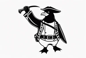 penguin dressed as a pirate tattoo idea