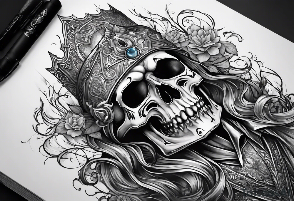 wraith coming out of a book tattoo idea