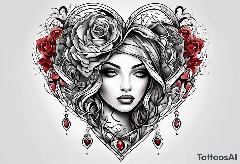 AI Tech heart and mind tattoo idea