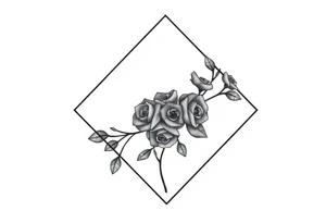 Small Roses filling up the inside of an lateral diamond shape tattoo idea