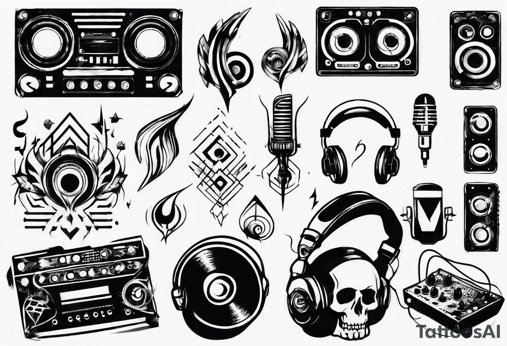 techno music sound tattoo idea