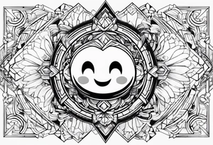 kirby smiling inside a long shinning crystal tattoo idea