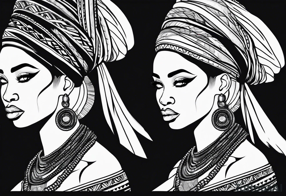 African woman tattoo idea