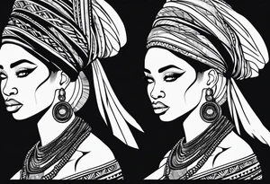 African woman tattoo idea