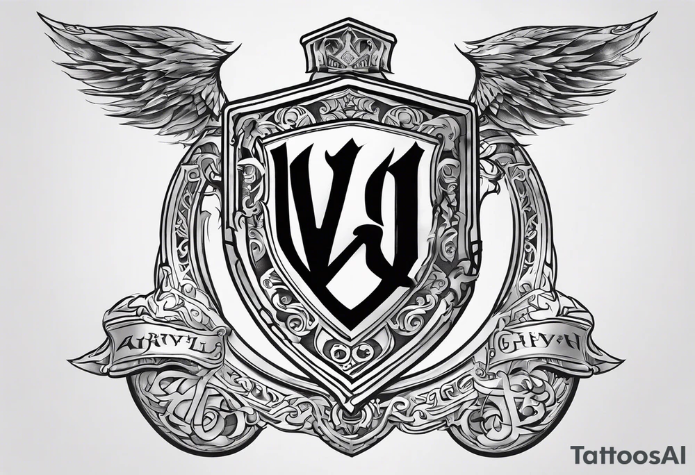 Valhalla shield sword stairs fire tattoo idea
