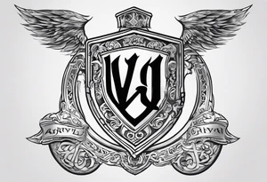 Valhalla shield sword stairs fire tattoo idea