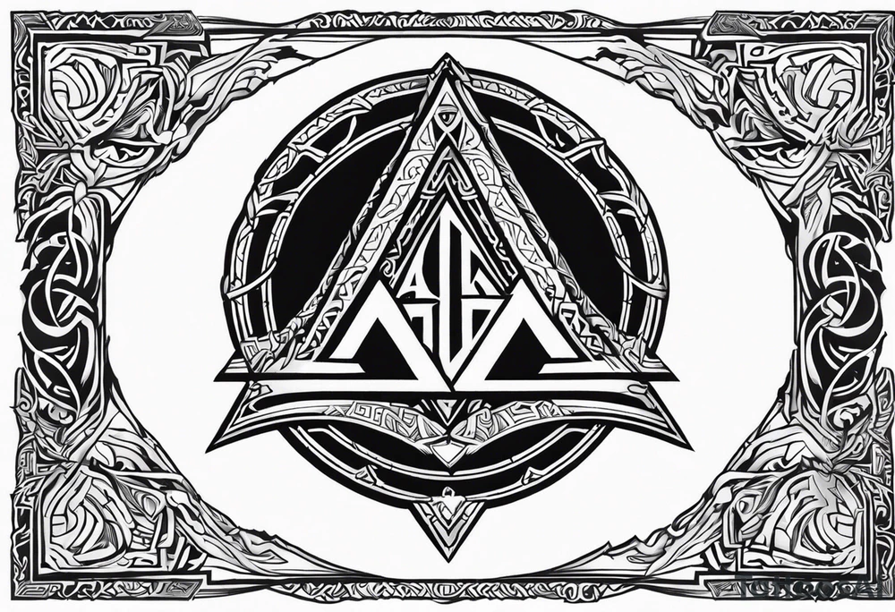 Valhalla sword shield dragon valknut tattoo idea