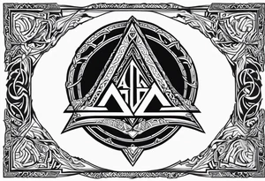 Valhalla sword shield dragon valknut tattoo idea