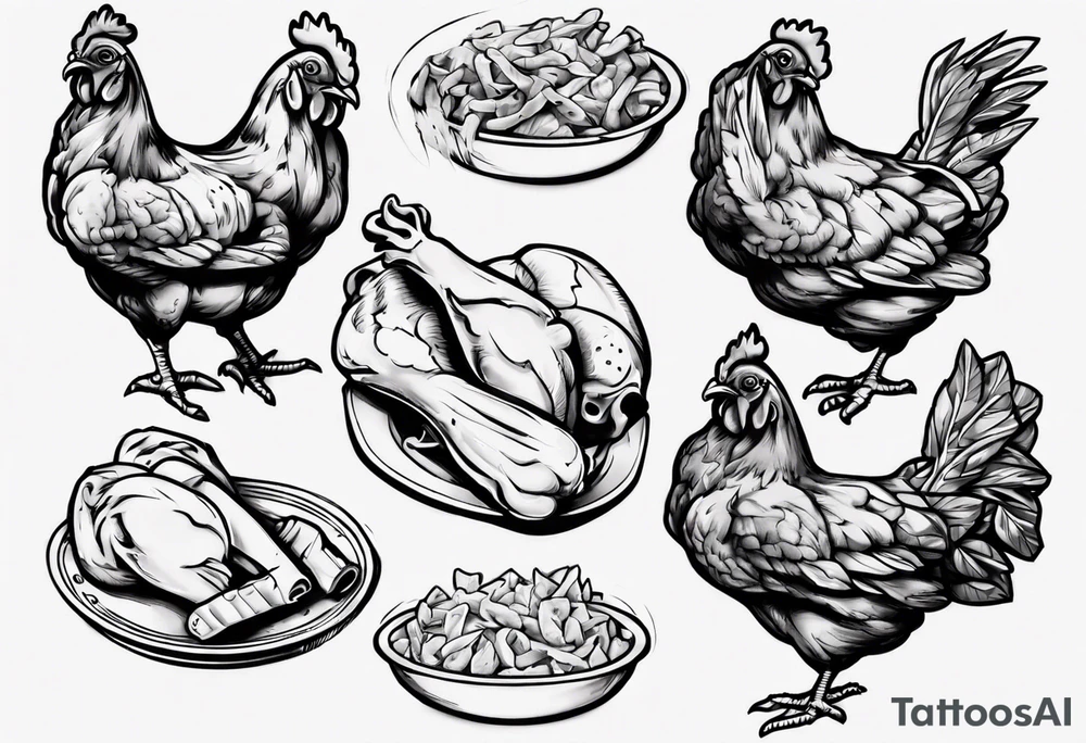 cooked chicken nibble tattoo idea