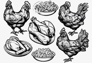cooked chicken nibble tattoo idea