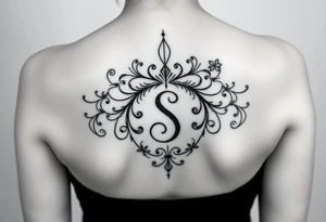 Lorbeerkranz mit integriertem Buchstaben S tattoo idea