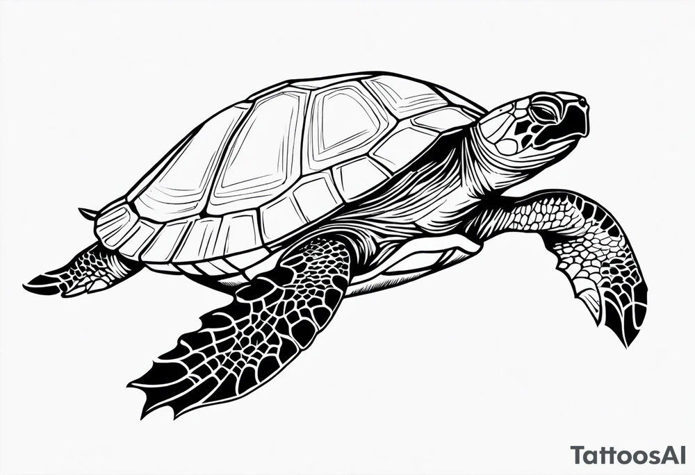 Turtle back centered tattoo idea