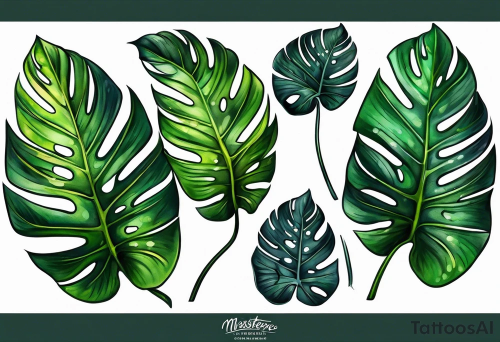 monstera leaf tattoo idea