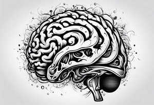 A brain spilling out of a cornocopia tattoo idea