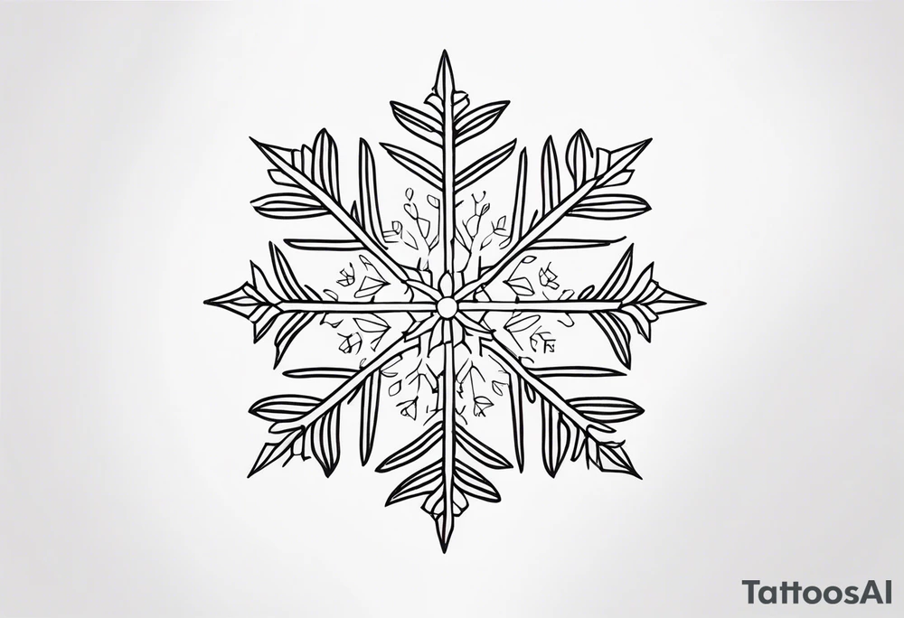 Dainty Snowflake tattoo idea