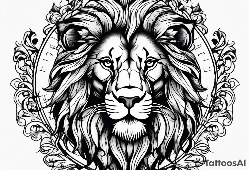 gothic lion tattoo idea